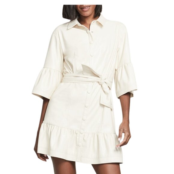 $558 Veronica Beard Luriane Vegan-Leather Dress. Size 10. - Picture 3 of 8